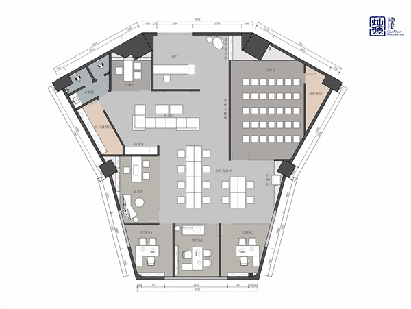 廣西辦公室裝修區域規劃平面圖 廣西辦公室裝修區域規劃平面圖