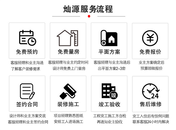 南寧工裝裝修公司—燦源裝飾服務流程 南寧工裝裝修公司—燦源裝飾服務流程